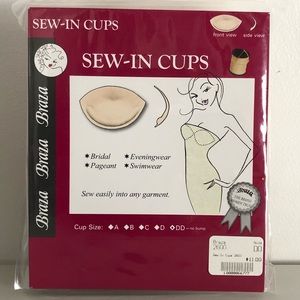 Braza Sew In Cups Sz DD Color Nude